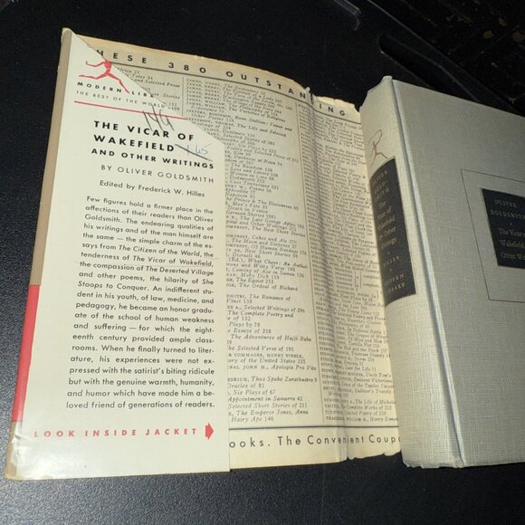 THE VICAR OF WAKEFIELD AND OTHER WRITINGS By Oliver Goldsmith Hardcover 1955 - Picture 6 of 16